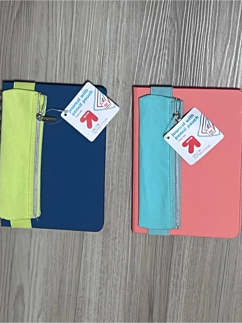 Set of 2 New Up & Up Spiral College Ruled Journals with Pencil Pouches NEW